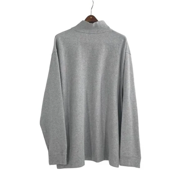 Polo Ralph Lauren Mens XXL Gray Half-Zip Pullover Sweater 100% Cotton Classic - Picture 2 of 7